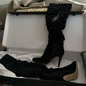 New! INC boots velvet thali black 8